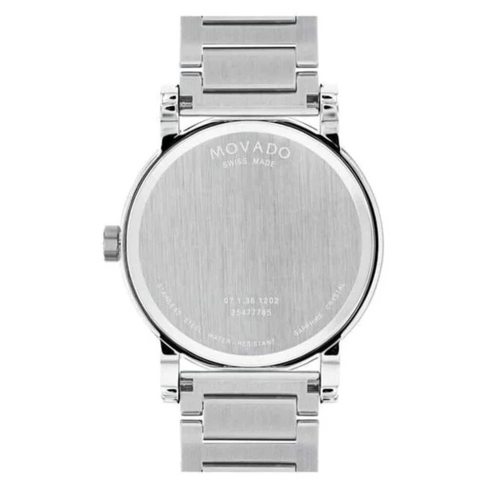 MOVADO SIGNATURE SPORT 0607670 BLUE DIAL SILVER BRACELET 42MM QUARTZ MENS WATCH